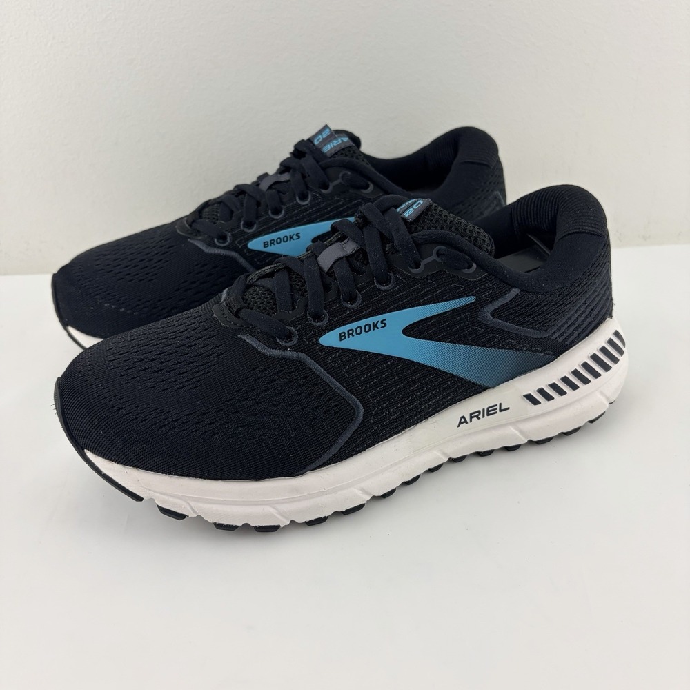 Brooks Ariel 20 Women's Size 7 2E Extra Wide Black Blue Running Shoes 120315